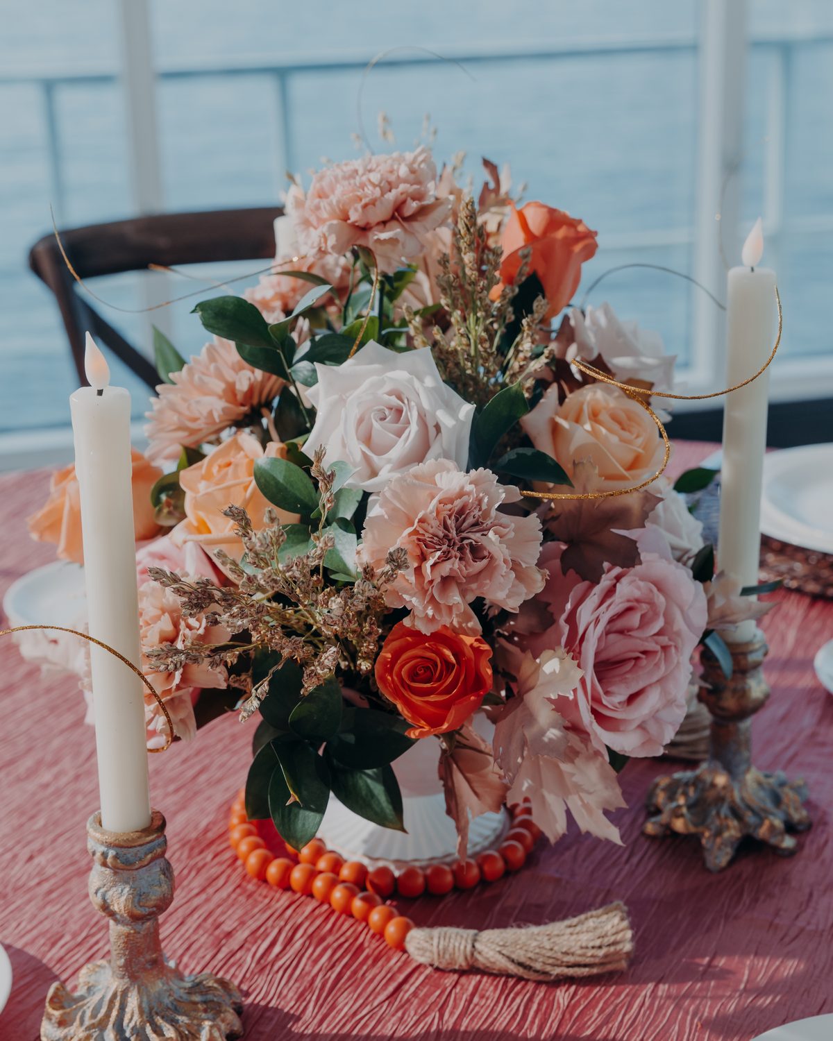 Beautifully styled table for a celebration of life gathering