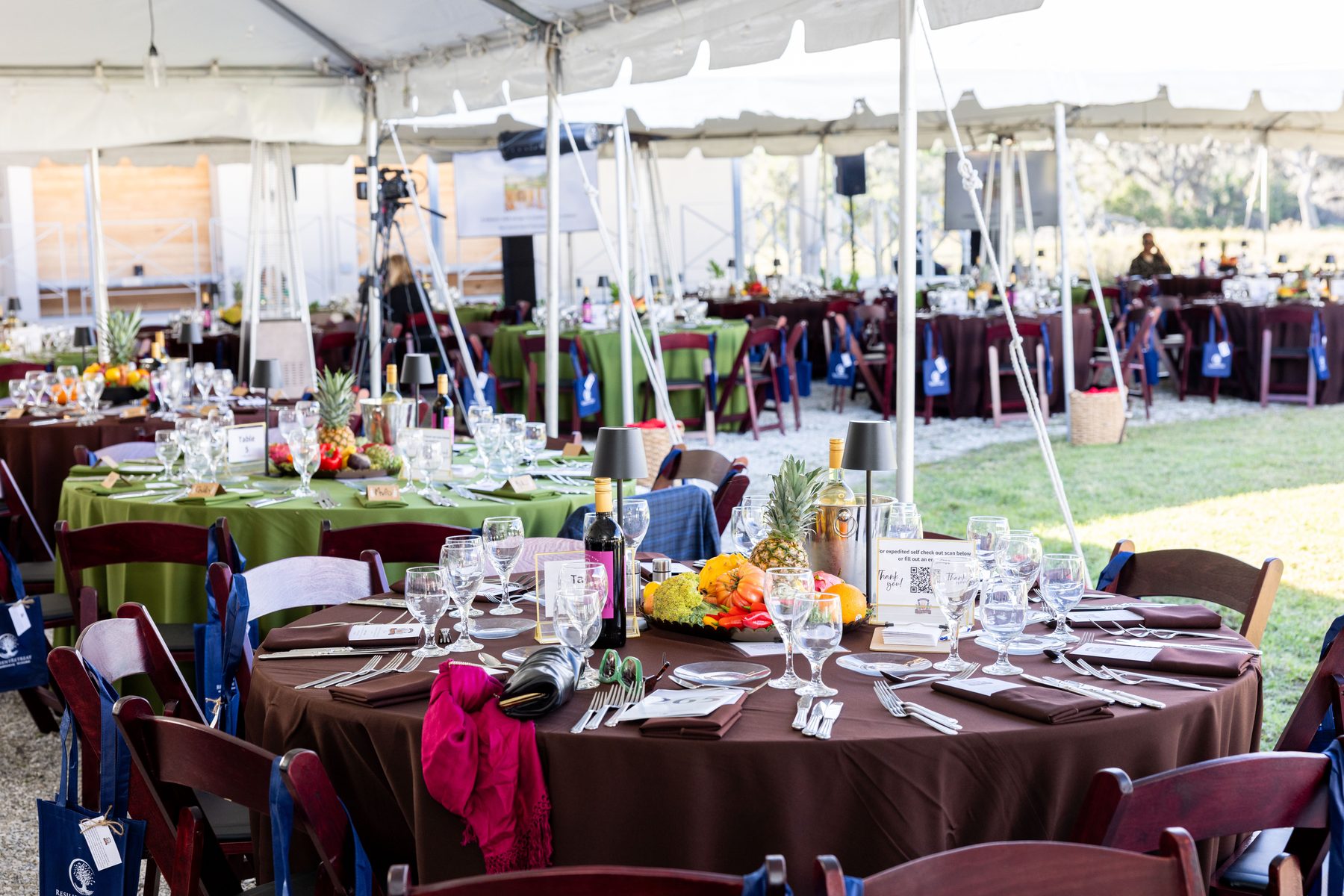Farm-to-table dinner under string lights