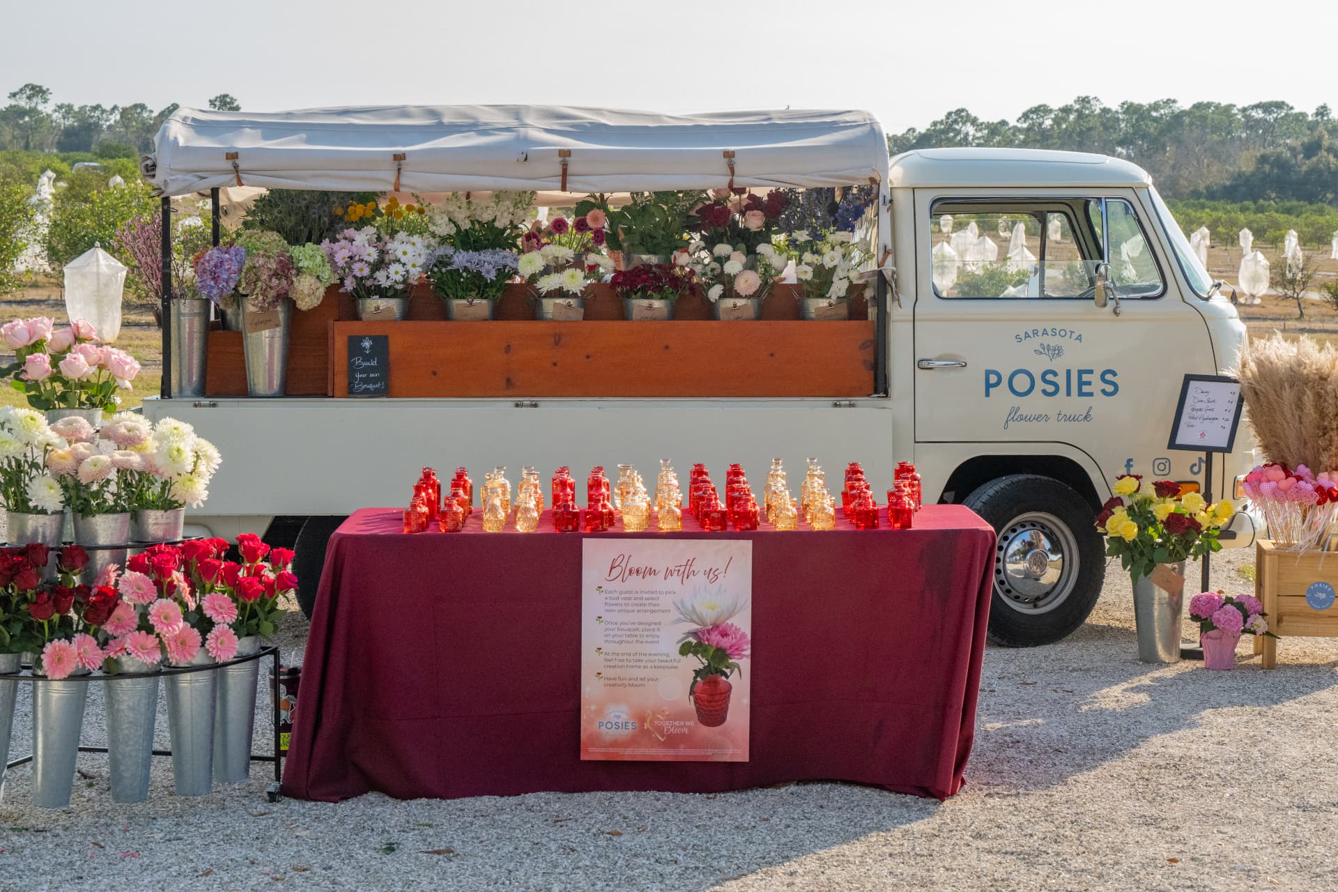 Flower truck guest experience planned by Kingsley Event Consulting